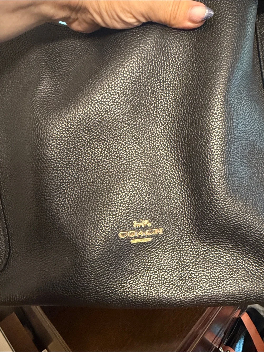 Coach Hadley Black Leather Tote Bag - Classic Everyday Carry EUC